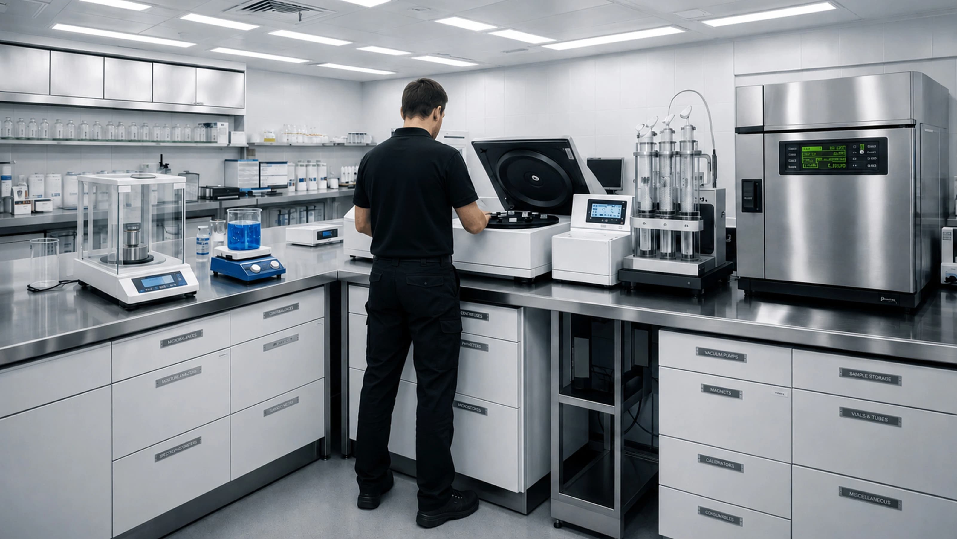 Laboratorijski aparati in pohištvo 